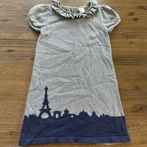 Janie and Jack Girls Sparkling Grey “Paris” Dress size 6